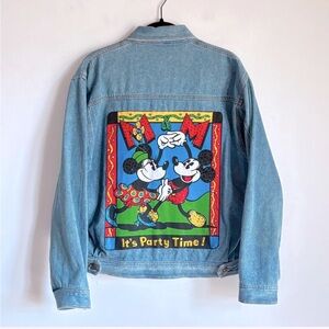 Vintage 90s Disney Mickey & Minnie Sequined Denim Jacket
Uniisex Size Medium